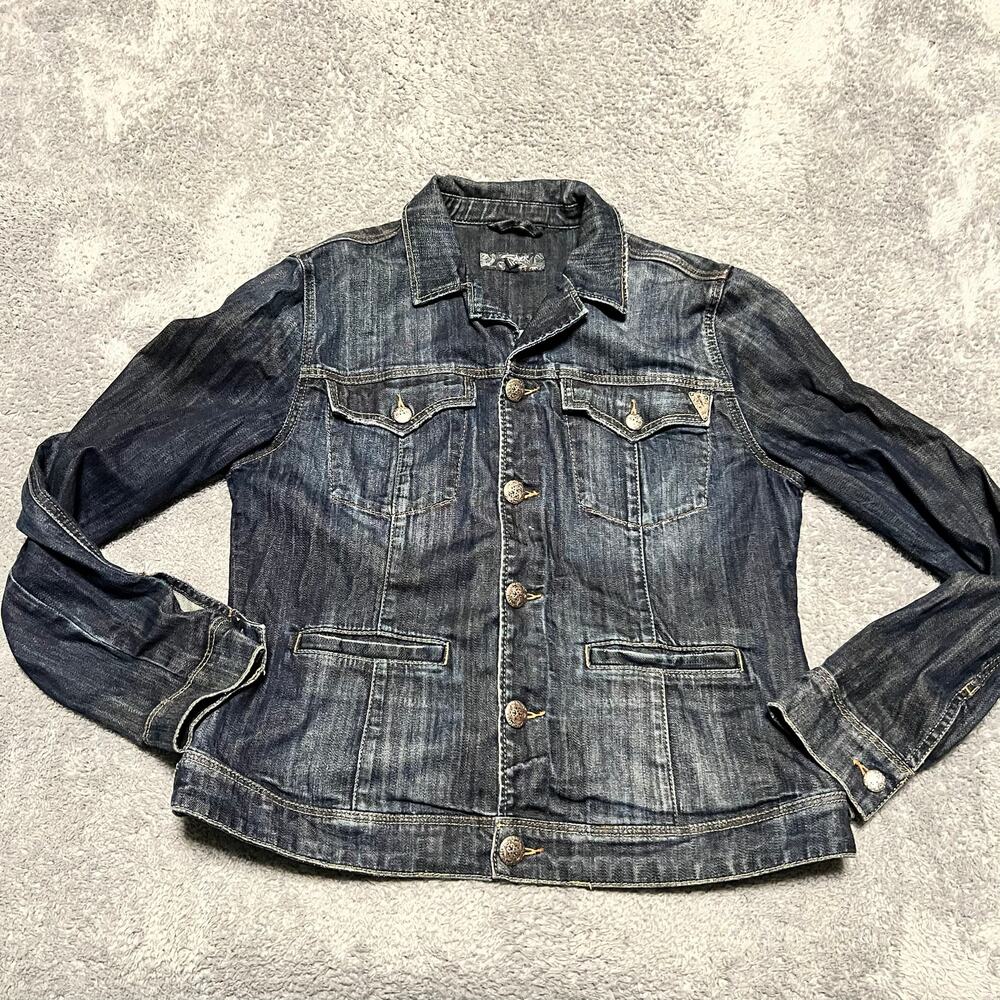 SILVER Jeans Jacket Womens XLarge Blue Denim Trucker Coat Vintage 90s Y2K